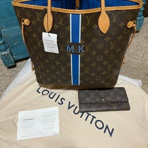 AUTHENTIC Louis Vuitton Neverfull MM Heritage handbag & wallet monogram tote